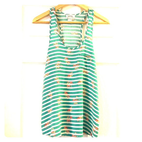 Kirra Tank, Floral On Stripes - Picture 3 of 8